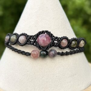 Vòng tay macrame kết hợp đá Colorful tourmaline (MC-BRA-CTOU-4)