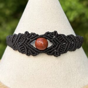 Vòng tay macrame kết hợp đá Red jasper (MC-BRA-RDJS-5)