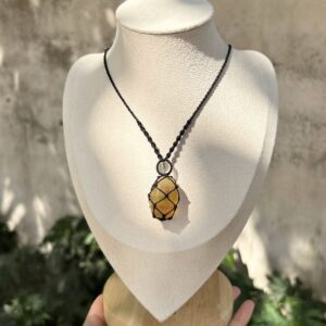 Vòng cổ macrame kết hợp đá Fluorite (MC-NEC-MIX-59)