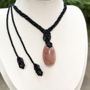 Vòng cổ macrame kết hợp đá Sunstone (MC-NEC-SUN-24)