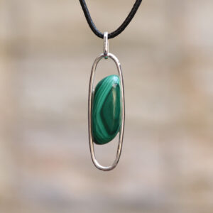 Mặt dây chuyền bạc đá Malachite (SL-PEN-MAL-129)