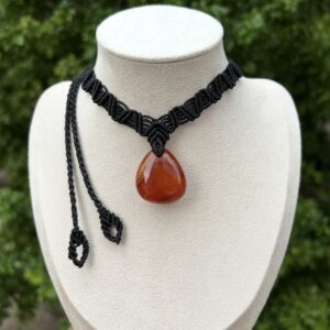 Choker macrame kết hợp đá Carnelian (MC-CHO-CAR-31)