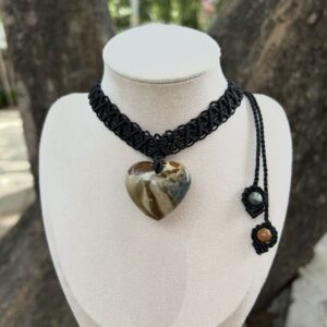 Choker macrame kết hợp đá Polychrome jasper (MC-CHO-POLJ-33)
